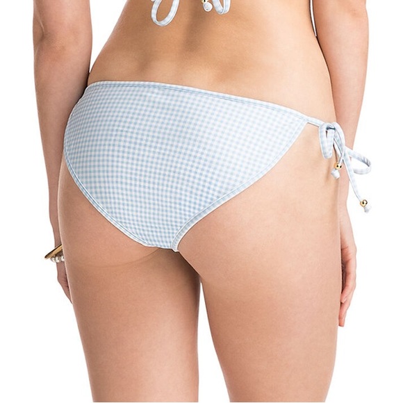 NWT Vineyard Vines Pastel Blue Multi Patchwork Gingham Reverse Bikini Bottoms XL - Picture 9 of 13